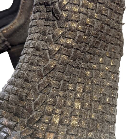 Very Volatile booties woven leather brown metallic size 8.5 - Picture 6 of 10